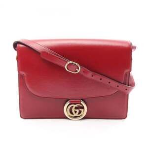 GUCCI Red Leather Shoulder Bag